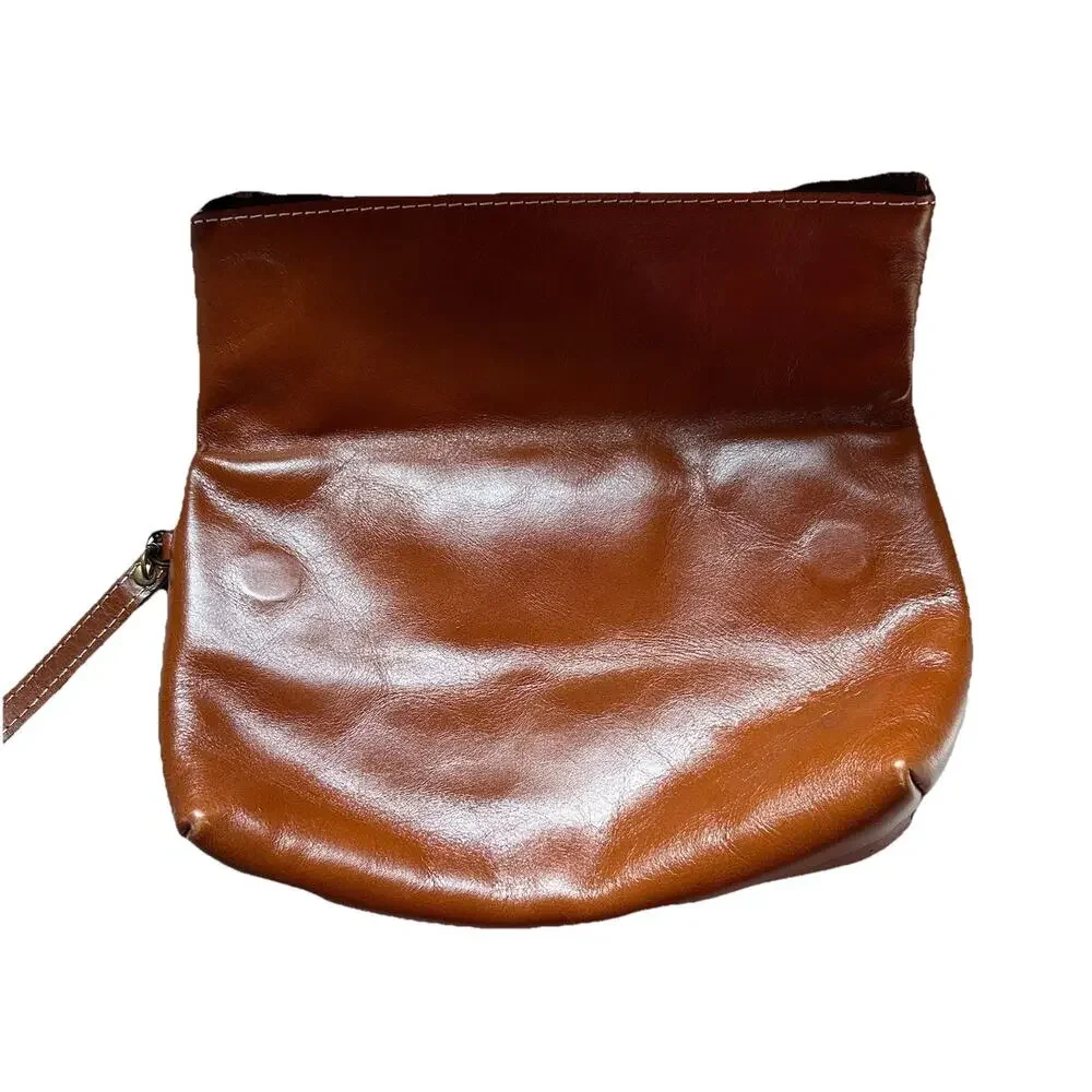 Patricia Nash Valerie Leather Fold-Over Wristlet Clutch in Tan Or Brown